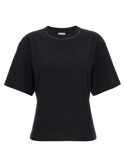 Shop Brunello Cucinelli 'monile' T-shirt In Black