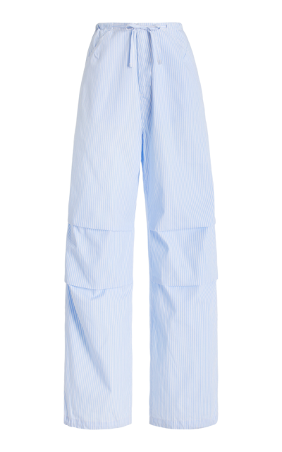 Shop Darkpark Daisy Cotton Wide-leg Pants In Blue