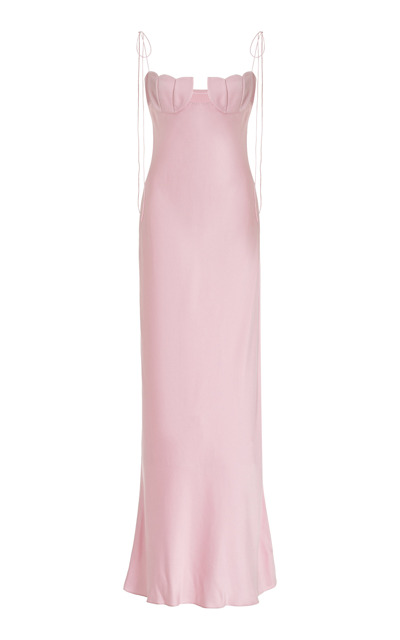 Shop Anna October Exclusive Tulip Satin Maxi Dress In Pink