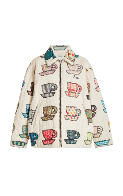 Shop Sea Karmen Embroidered Cotton Jacket In Multi