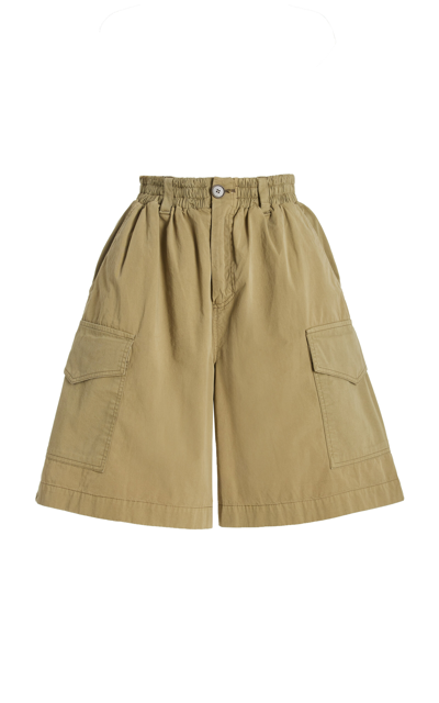 Shop Sea Karina Cotton Knee-length Cargo Shorts In Neutral