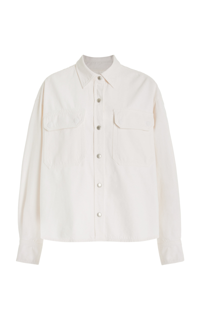 Shop Agolde Gwen Organic Cotton Denim Shirt In White