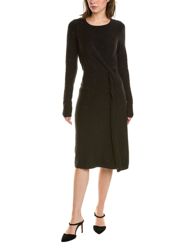 Shop Donna Karan Twisted Sweaterdress In Black