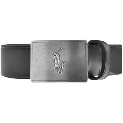 Shop Ralph Lauren Plaque Casual Belt Black
