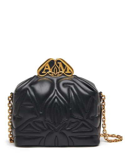 Shop Alexander Mcqueen Black The Seal Box Leather Cross Body Bag