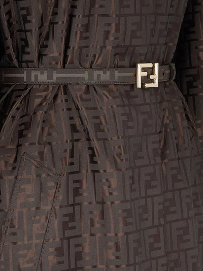 Shop Fendi Cotton Blend Trench With All-over Ff Motif In Black