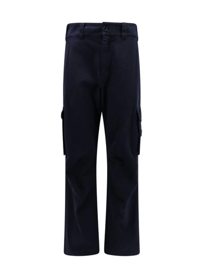Shop Dolce & Gabbana Cotton Cargo Trouser With Metal Logo Patch In Black