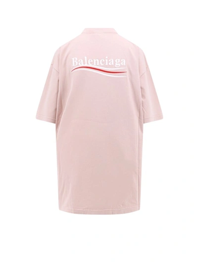 Shop Balenciaga Cotton T-shirt With Political Campaign Embroidered Logo In Neutrals