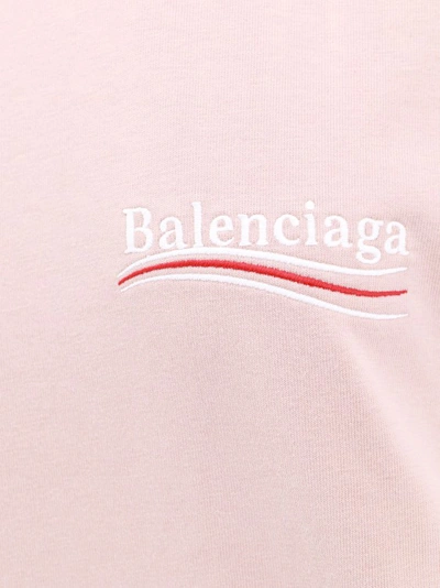 Shop Balenciaga Cotton T-shirt With Political Campaign Embroidered Logo In Neutrals