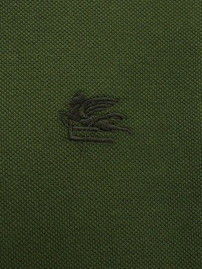 Shop Etro Cotton Polo Shirt With Pegaso Embroidery In Black