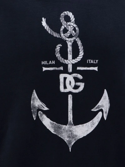Shop Dolce & Gabbana Cotton Sweatshirt With Marina Print In Black