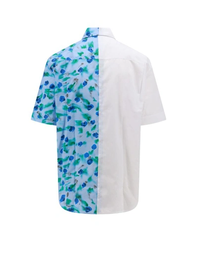 Shop Marni Cotton Shirt With Floral Print In Blue