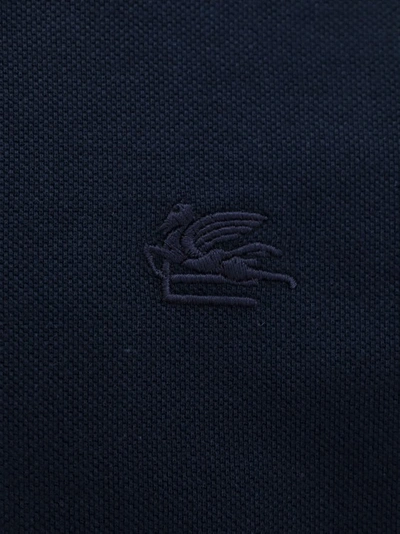 Shop Etro Cotton Polo Shirt With Pegaso Embroidery In Black