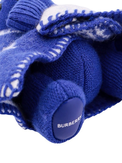 Shop Burberry Wool Key Ring With Thomas Bear In Blue