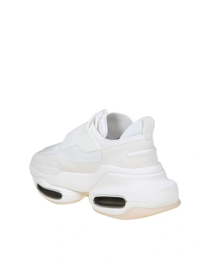 Shop Balmain B-bold Sneakers In White Leather And Suede