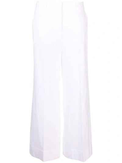 Shop P.a.r.o.s.h . High-waist Wide-leg Trousers In Bianco