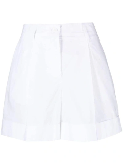 Shop P.a.r.o.s.h . Pleat-detailing Poplin Shorts In Bianco