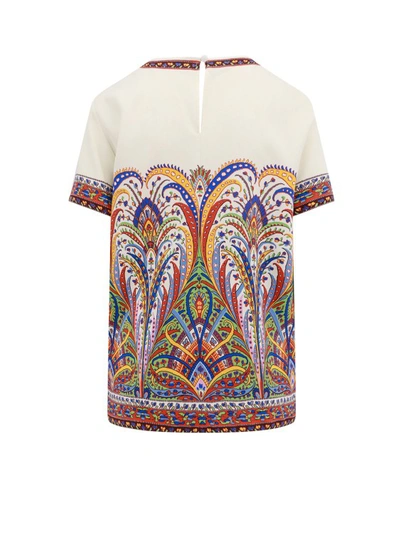 Shop Etro Silk Top With Paisley Motif In Brown