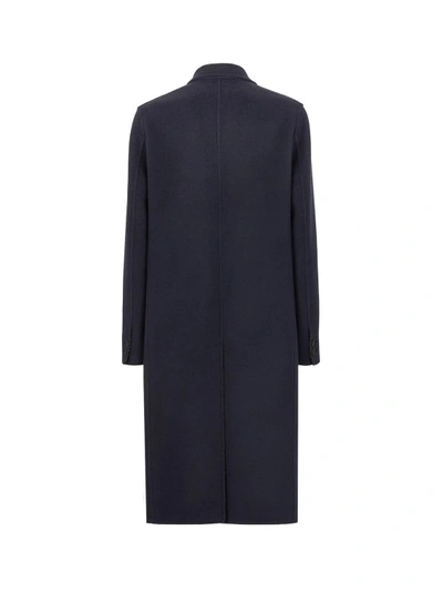 Shop Fendi Wool Coat With Lining With Ff Motif In Black