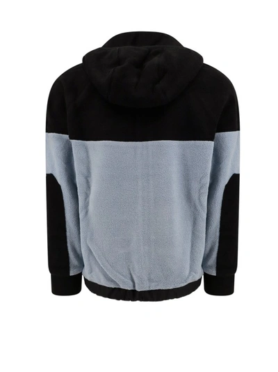 Shop Fendi Fleece Sweatshirt With Frontal Logo Patch In Black