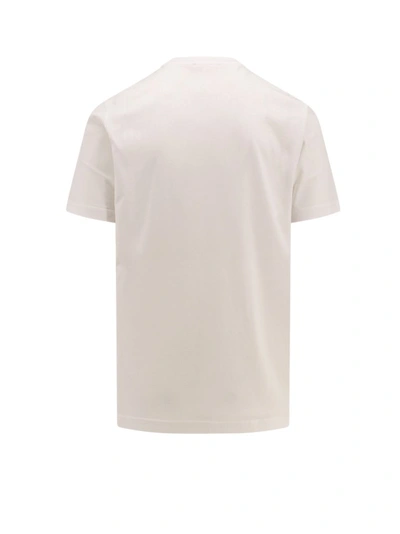 Shop Marni Cotton T-shirt With Embroidered Logo In Neutrals