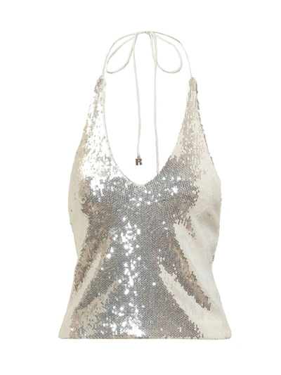 Shop Rotate Birger Christensen Rotate Top Sequins In White