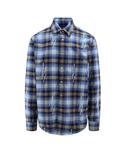 Shop Amiri Plaid Shirt With Pattern In Blue