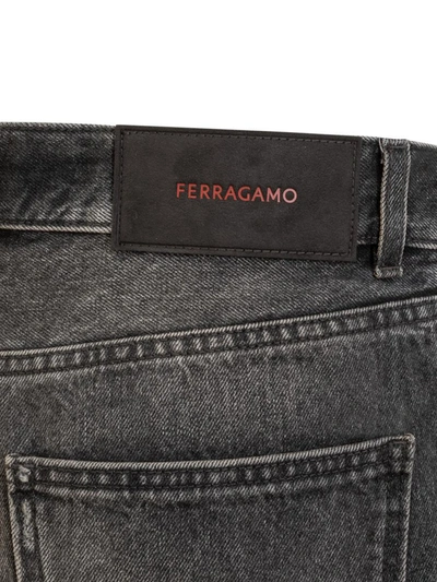 Shop Ferragamo Jeans With Logo In Black