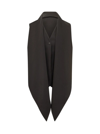Shop Ferragamo Vest With Sash In Black