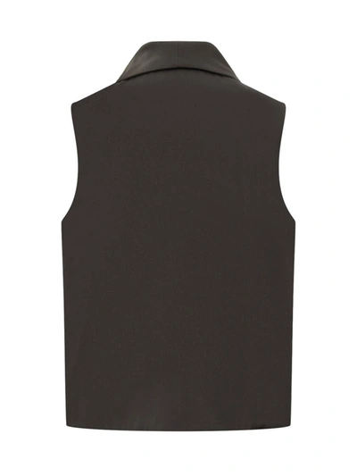 Shop Ferragamo Vest With Sash In Black