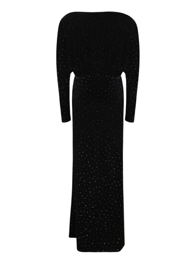 Shop Alexandre Vauthier Long Velvet Dress In Black