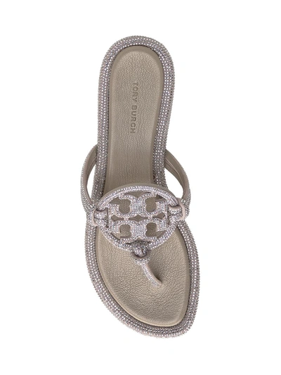 Shop Tory Burch Miller Leather Sandalwood In Silver