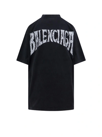 Shop Balenciaga Hand-drawn Cotton T-shirt In Black