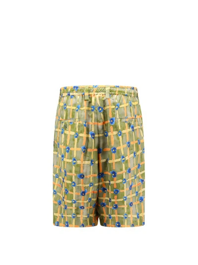 Shop Marni Multicolor Silk Bermuda Shorts In Neutrals