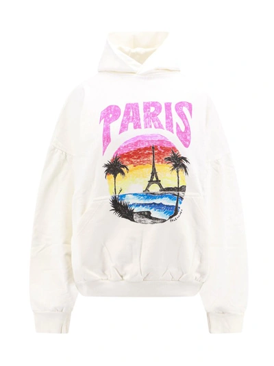 Shop Balenciaga Cotton Sweatshirt With Paris Tropical Print In Neutrals