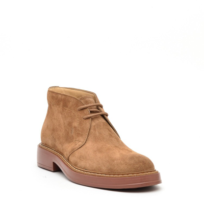 Shop Tod's Ankle Boot In Brown Suede