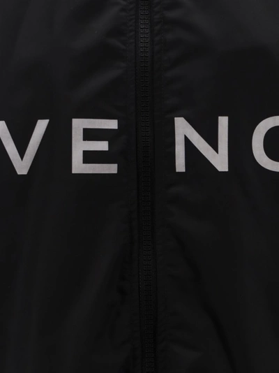 Shop Givenchy Nylon Jacket With Logo Print In Black
