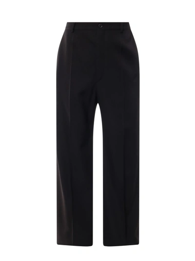 Shop Balenciaga Wool Tailored Trouser In Black