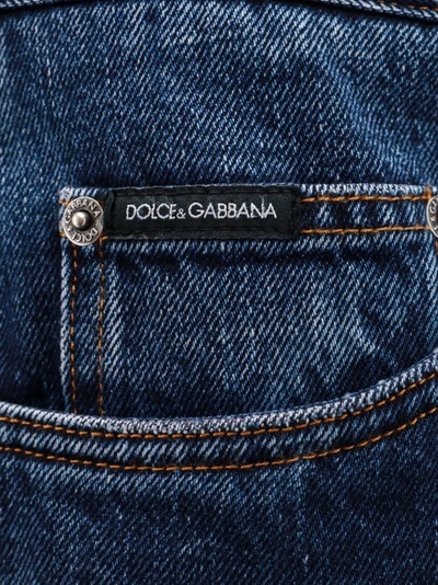 Shop Dolce & Gabbana Cotton Jeans With Back Logo Patch In Black