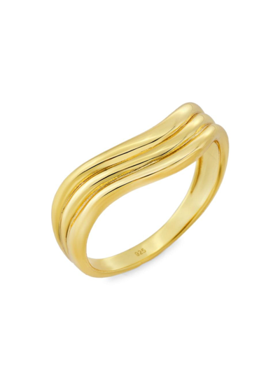 Shop Shashi Women's Waves 14k-yellow-gold Vermeil Ring