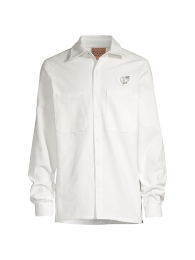Shop Sky High Farm Men's  X Alastair Mckimm Cotton Workwear Shirt In White