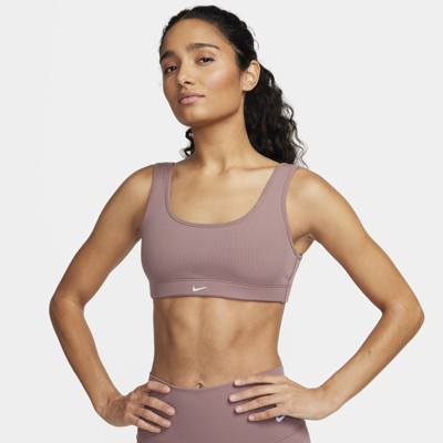 Shop Nike Women's Alate All U Light-support Lightly Lined Ribbed Sports Bra In Purple