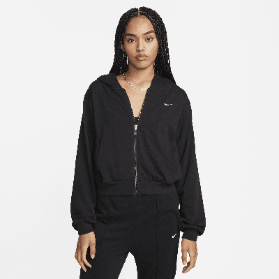 Shop Nike Women's  Sportswear Chill Terry Loose Full-zip French Terry Hoodie In Black