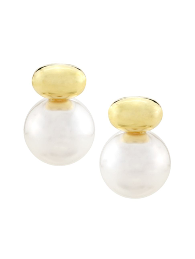 Shop Shashi Women's Empress 14k-gold-plated & Imitation Pearl Drop Earrings In Gold Pearl