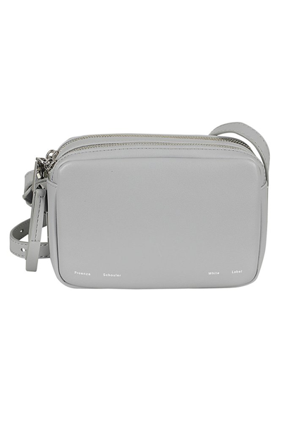 Shop Proenza Schouler White Label Watts Logo Printed Zipped Shoulder Bag In Grey