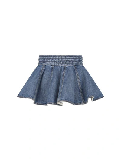 Shop Alaïa Alaia Skirts In Blue