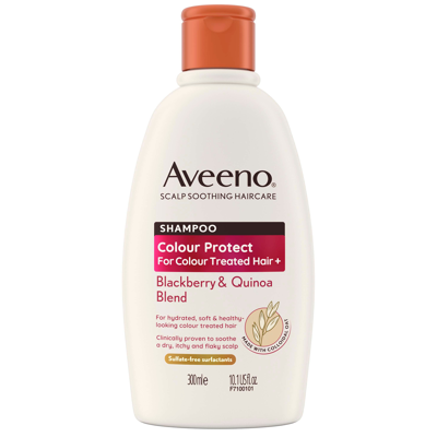 Shop Aveeno Haircare Colour Protect+ Blackberry And Quinoa Blend Shampoo 300ml