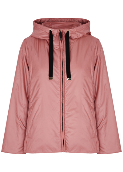 Shop Max Mara The Cube Hooded Padded Shell Jacket In Light Pink