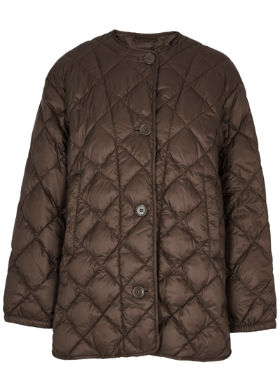 Shop Max Mara The Cube Quilted Shell Jacket In Brown