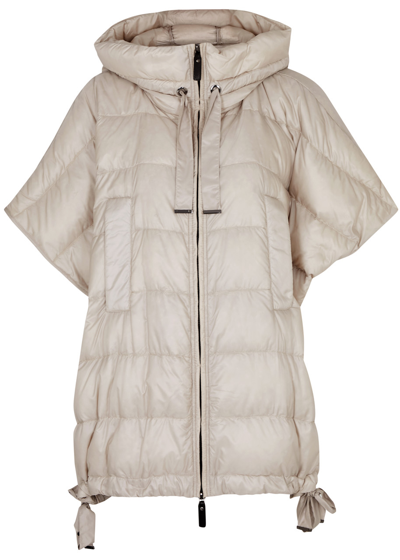 Shop Max Mara The Cube Seiman Quilted Shell Poncho In Cream